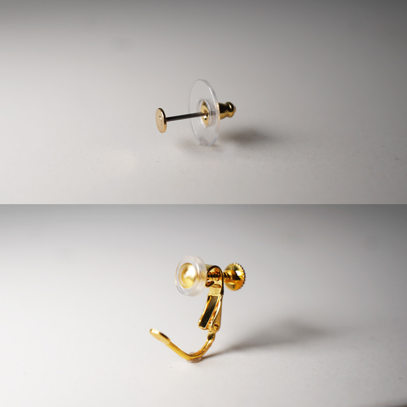 T-159 美濃燒焦瓷磚耳環/皮革背襯耳環 第5張的照片