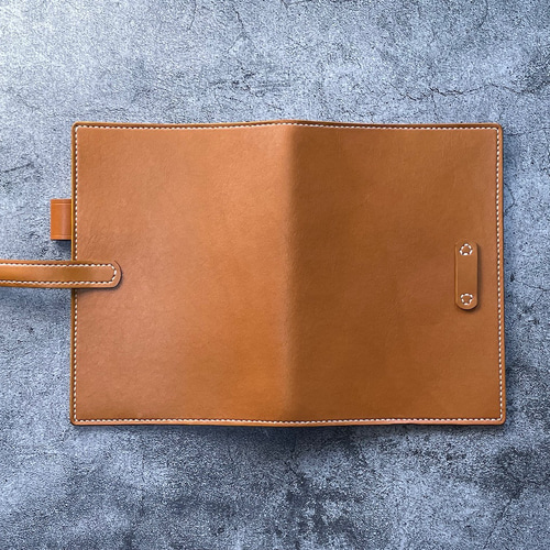 手縫】ほぼ日手帳カズン用キャメル色本革A5手帳カバー