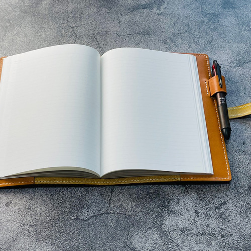 手縫】ほぼ日手帳カズン用キャメル色本革A5手帳カバー