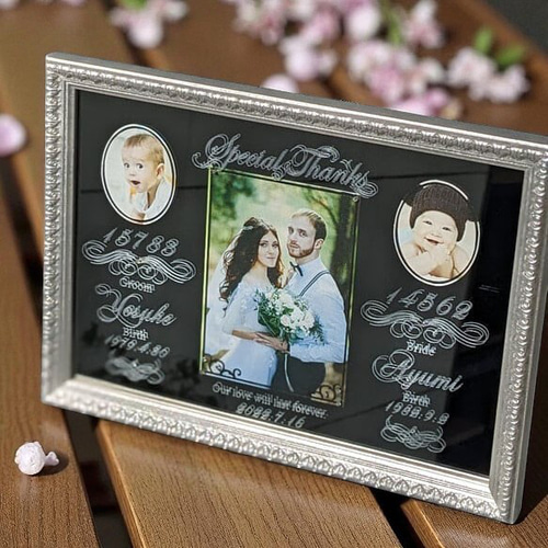 彫刻品【 サンクスフォトフレームティアラ 】贈呈品｜写真立て｜結婚式