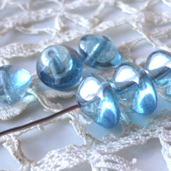 アンシンメトリーUFO　青　チェコビーズCzech Glass Beads 4個 4枚目の画像
