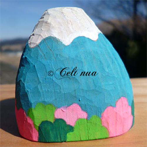 春の富士山木彫り 桜の富士山「桜富士」 その他置物 ケルティン 通販