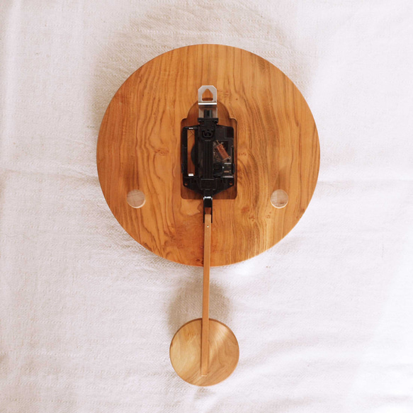 木製 振り子時計 丸型　桜材9 4枚目の画像