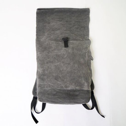 Roll Top Backpack / 灰色 / Judo Wear x Tabi Fabric --Mikawa Cotton 第4張的照片