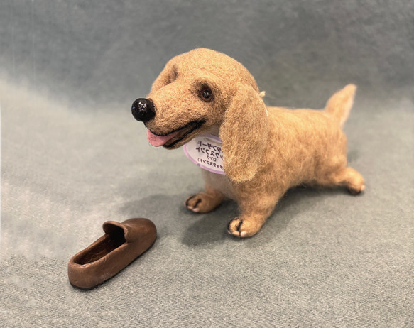 えー　　　羊毛フェルト ダックスフンド ぬいぐるみ ダックスフンド] スタンダードダックスフンド 羊毛フェルト dedeyoko