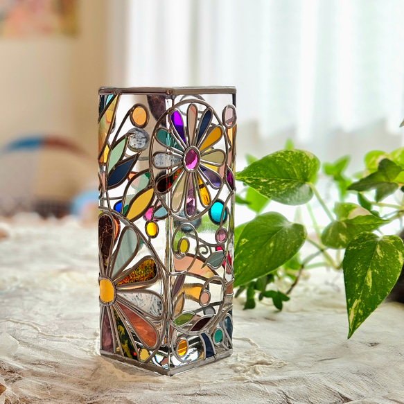 訂單：「花蔓藤花紋」方形玻璃花瓶 第6張的照片