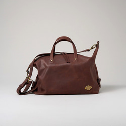 *送料無料* 2way Boston Bag / RED BROWN *レザーバッグ*ボストンバッグ 1枚目の画像