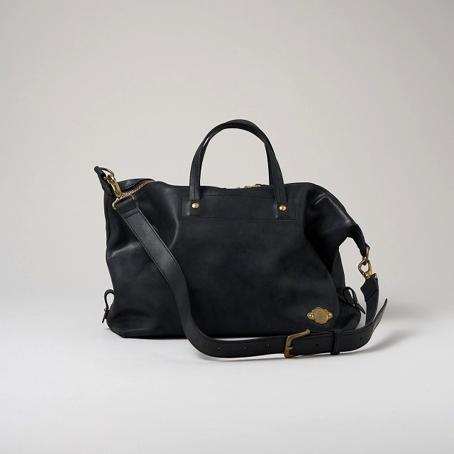 *送料無料* 2way Boston Bag / BLACK *レザーバッグ*ボストンバッグ
