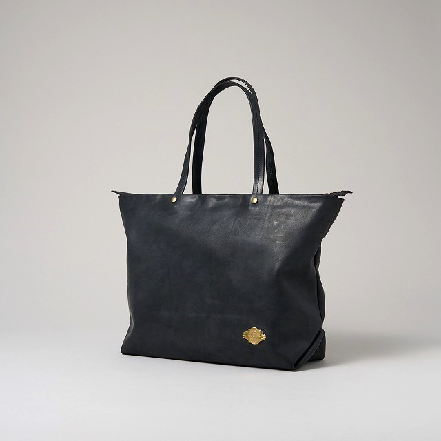 *送料無料* Zip Tote Bag / BLACK *レザーバッグ*トートバッグ