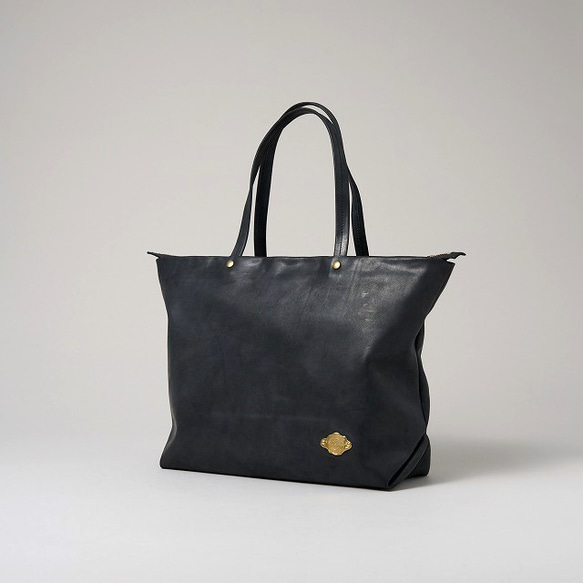 *送料無料* Zip Tote Bag / BLACK *レザーバッグ*トートバッグ 1枚目の画像