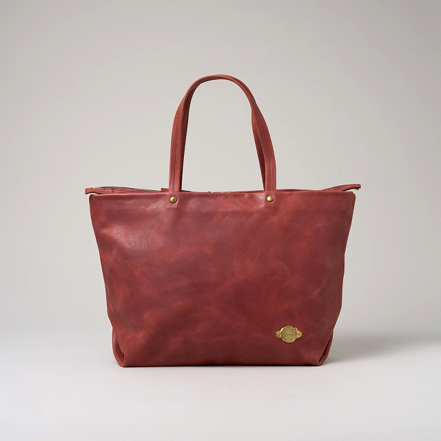 *送料無料* Zip Tote Bag / SUN RED *レザーバッグ*トートバッグ