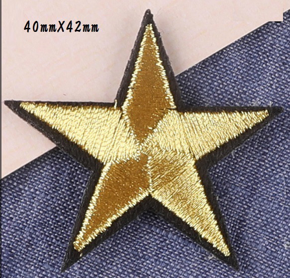 1枚 星 スター ワッペン アップリケ 刺繍 入園 入学 アイロン接着 アイロンワッペン 1枚目の画像