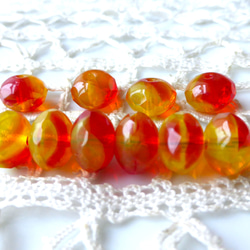 FP赤山吹　チェコビーズCzech Glass Beads 有機透明黄緑10個 1枚目の画像