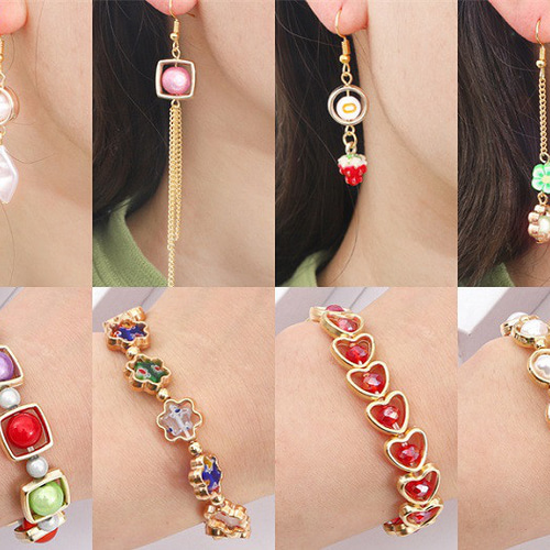 ハート アクセサリーパーツ 10個 リング ゴールド ピアスパーツ
