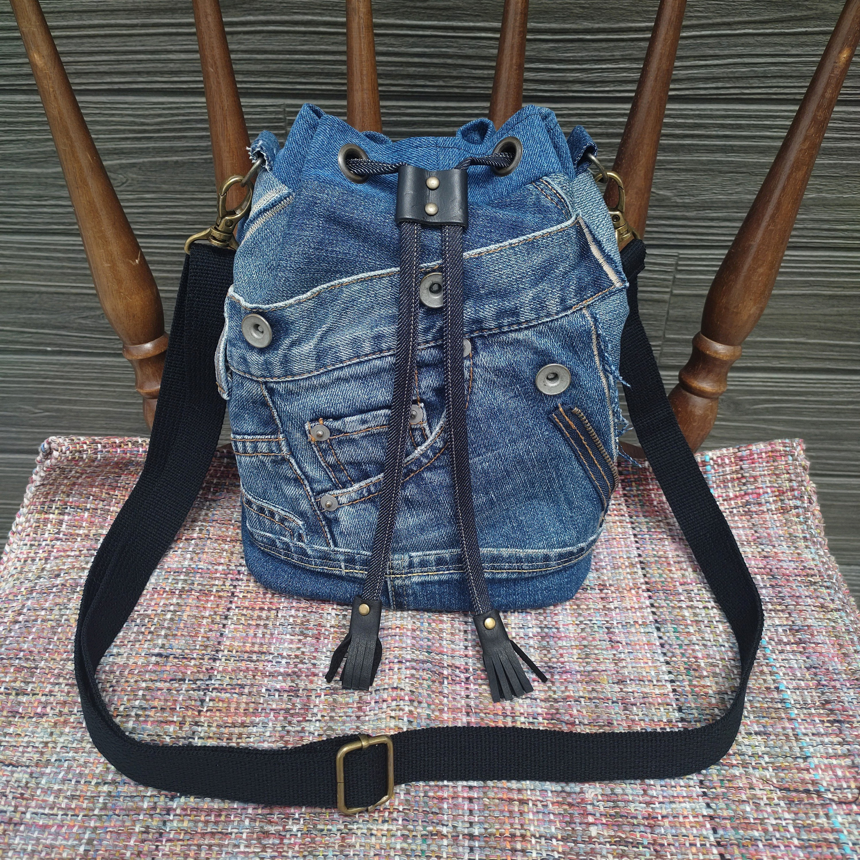 bag／ベージュデニムリメイク shoulder