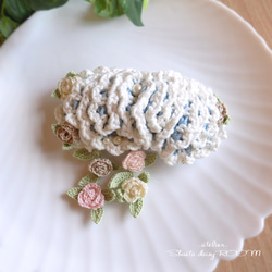 Hair accessory * Volume Frill with Knit Rose『Barrette』 第5張的照片