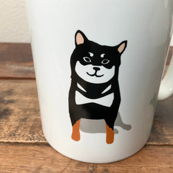 【新作】柴犬 ストレートマグ 3色 ★ 赤柴 黒柴 白柴 コーヒー 紅茶 ココア 白磁 350cc 6枚目の画像