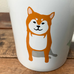 【新作】柴犬 ストレートマグ 3色 ★ 赤柴 黒柴 白柴 コーヒー 紅茶 ココア 白磁 350cc 3枚目の画像
