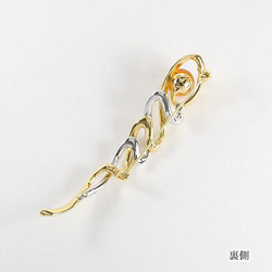 琥珀　アンバーブローチ　合金ゴールド＆ロジウムツートーン仕上げ　　5854k　　　Amber Brooch Antimo 6枚目の画像