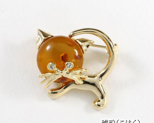 琥珀 コハク ブローチ 1 琥珀(こはく)/ホワイトトパーズ シルバーブローチ兼ペンダント
