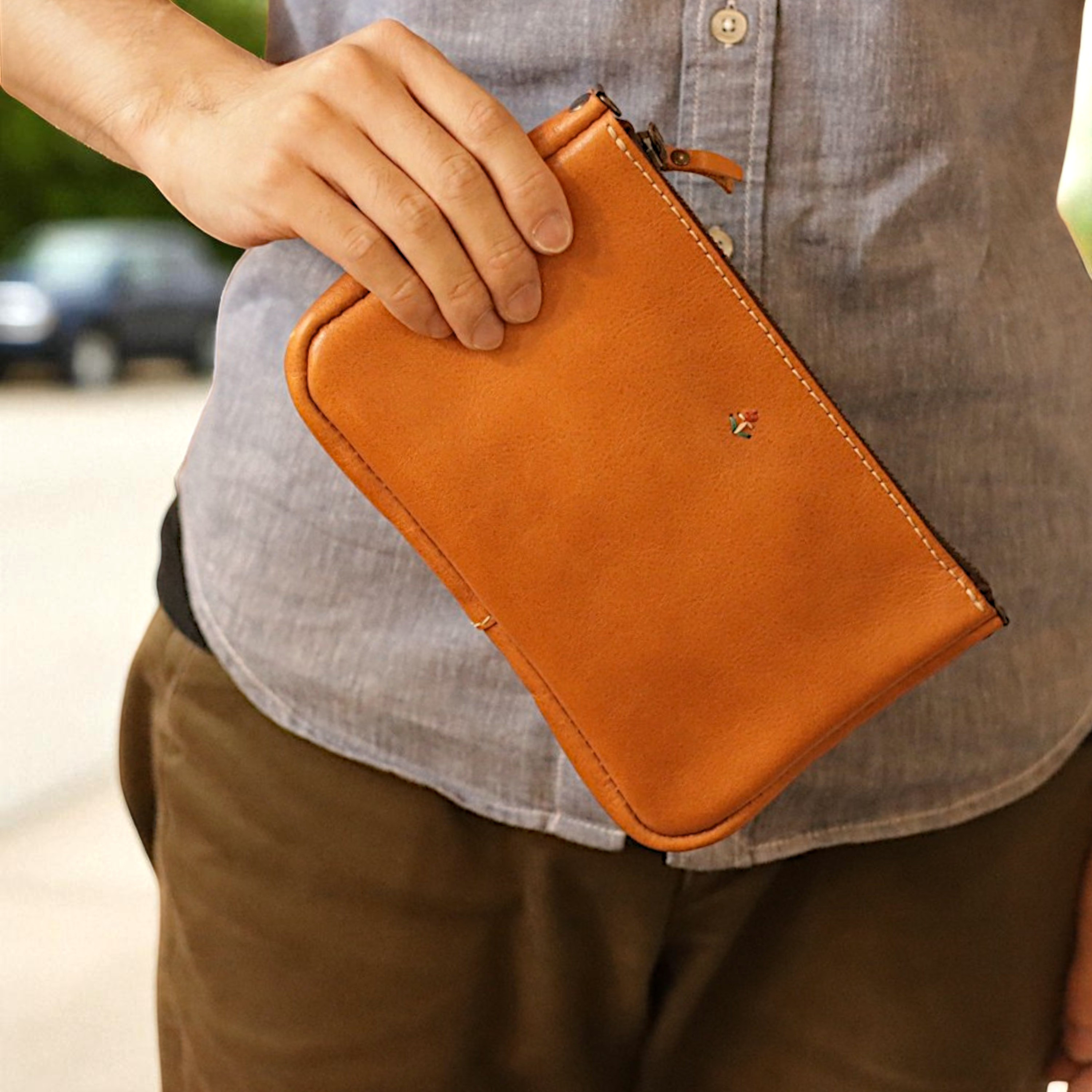 ティコ｜アタッチメントレザーポーチ【革6色】無料の糸＆刺繍カスタム・有料名入れ｜お財布ポシェットに追加｜sb-123