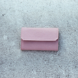 ストロベリーミルク/ピンクのキャンバス紙バッグ - 超軽量/財布/洗える、動物不使用/天然繊維素材で手作り 2枚目の画像