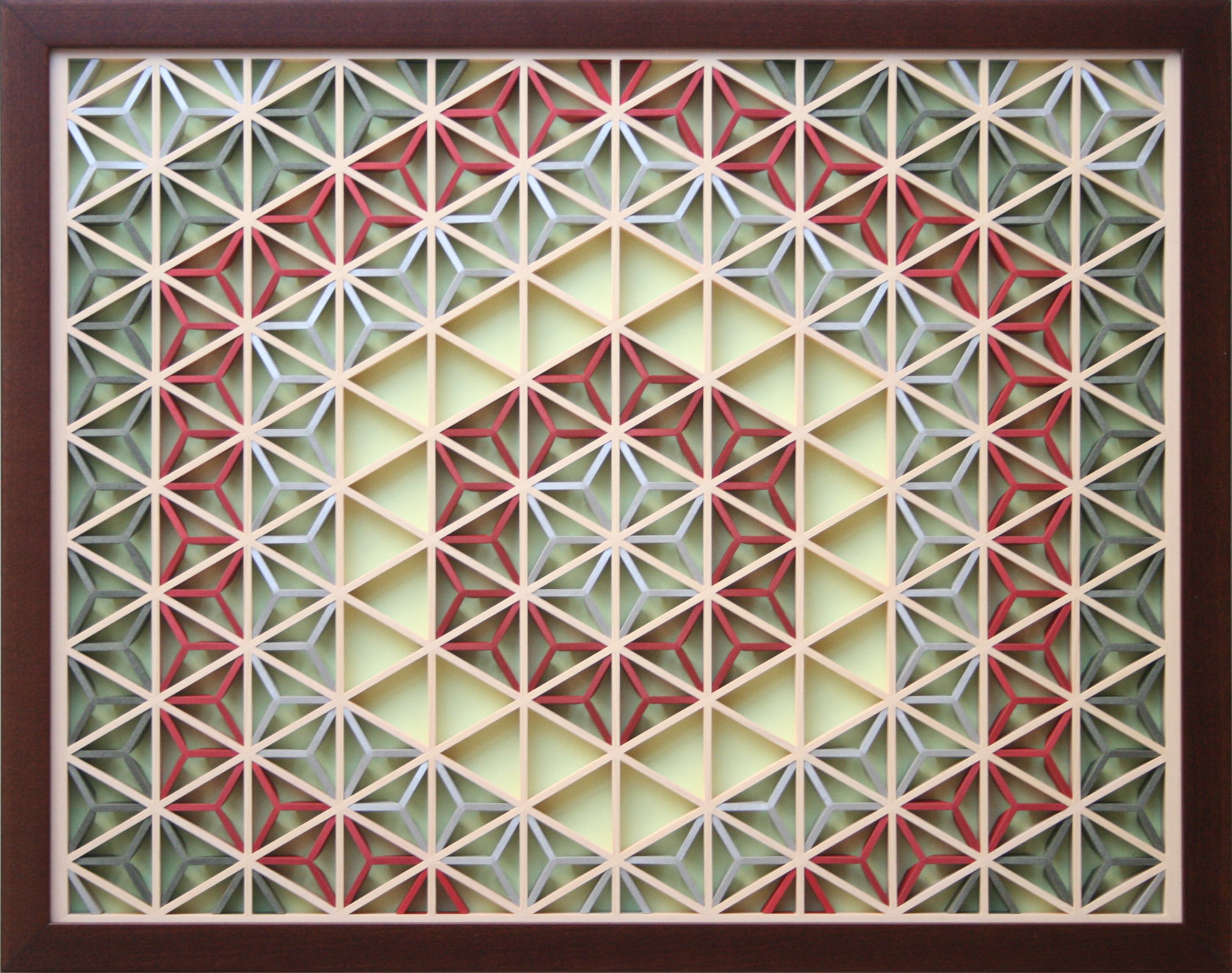 組子アートパネル 【タラセアの宝石箱模様】 和風インテリアパネル