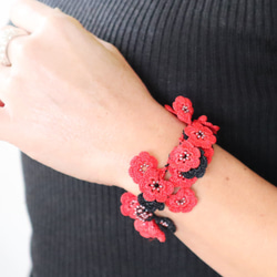 OYA crochet bracelet [Bijou MARY] Scarlet 第2張的照片