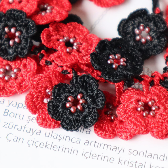 OYA crochet bracelet [Bijou MARY] Scarlet 第4張的照片