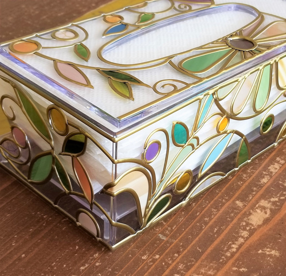 Order: Glass art Tissue case Gold　 Autumn Banquet Gold 第5張的照片