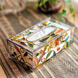 Order: Glass art Tissue case Gold　 Autumn Banquet Gold 第1張的照片