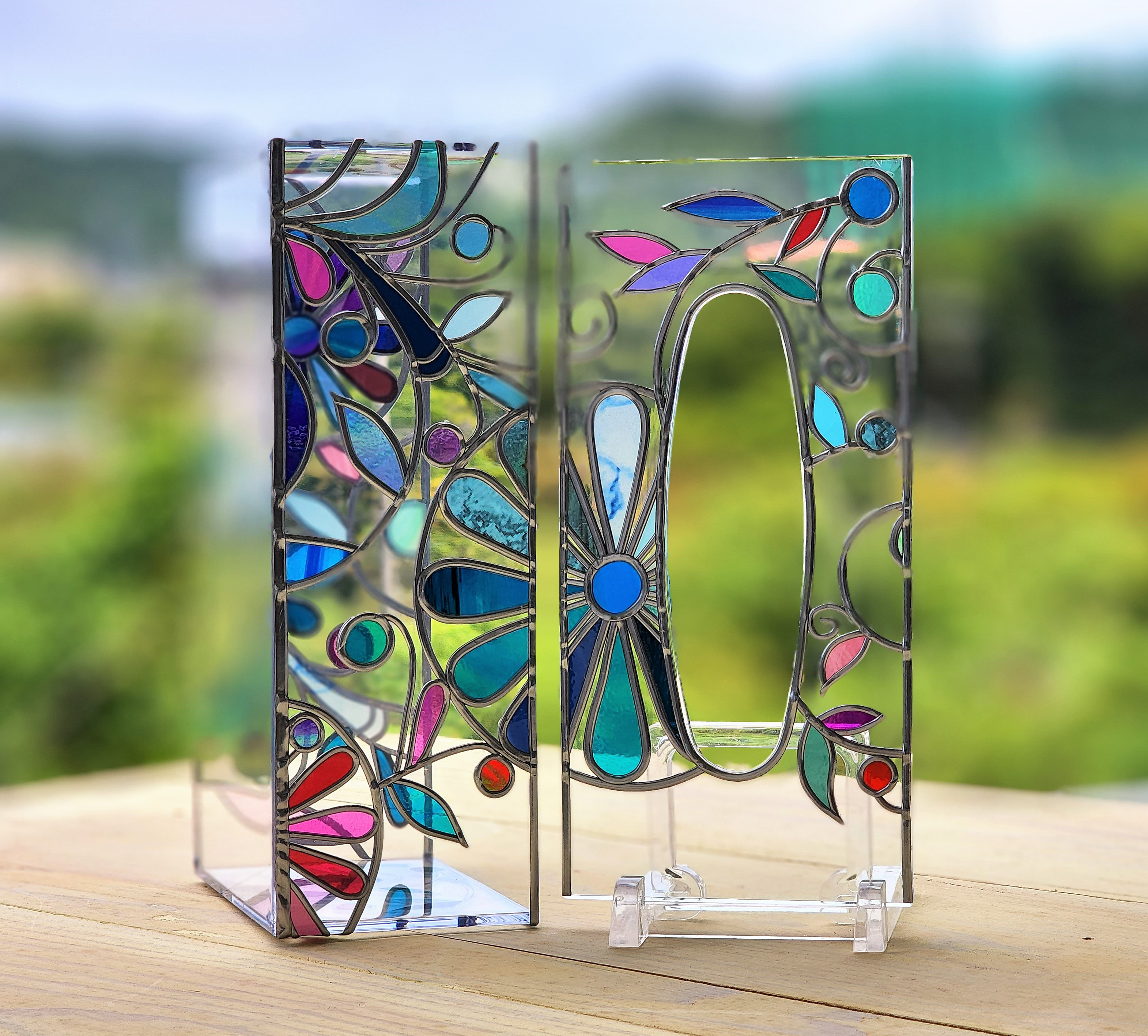 受注：【冬の宴】グラスアートティッシュケース☆四季の宴シリーズ