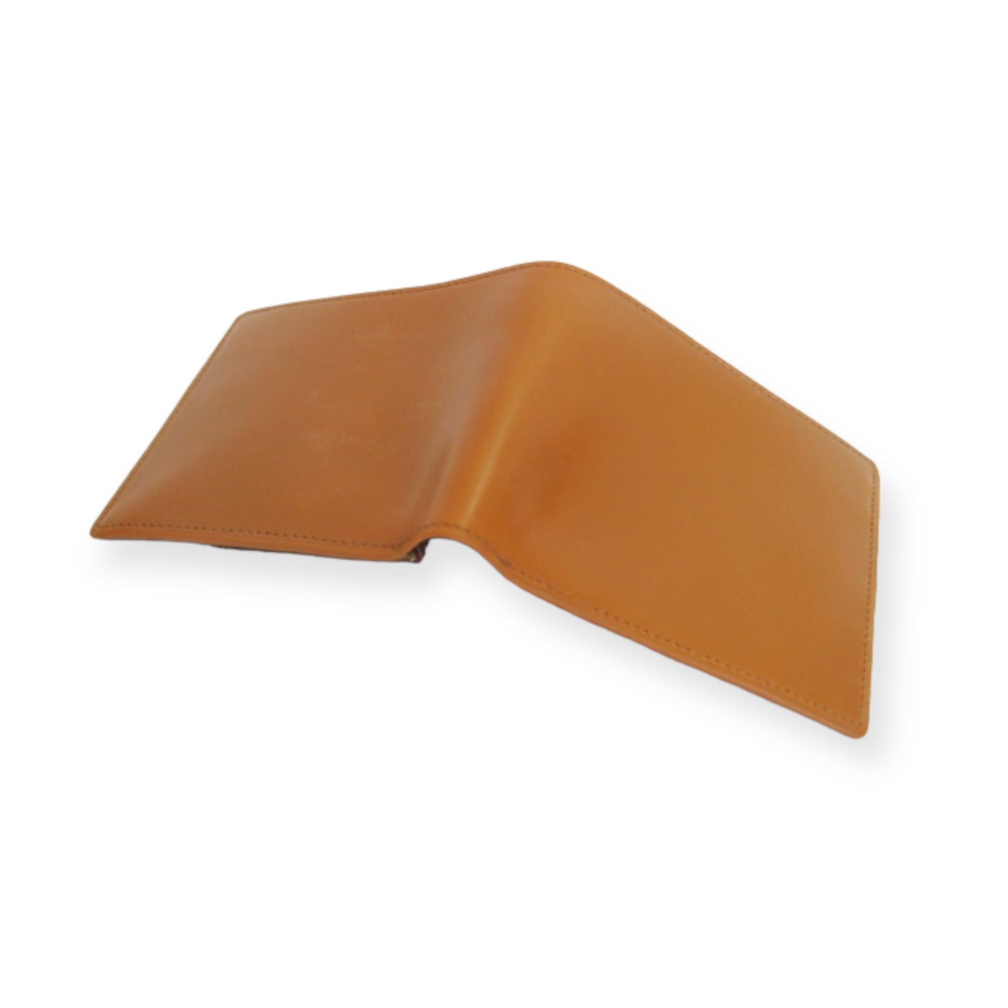 "名入れ可能"番外編 "Basic"アートウォレット 英国ブライドルレザー<TAN>×国内産仔牛革<茶>