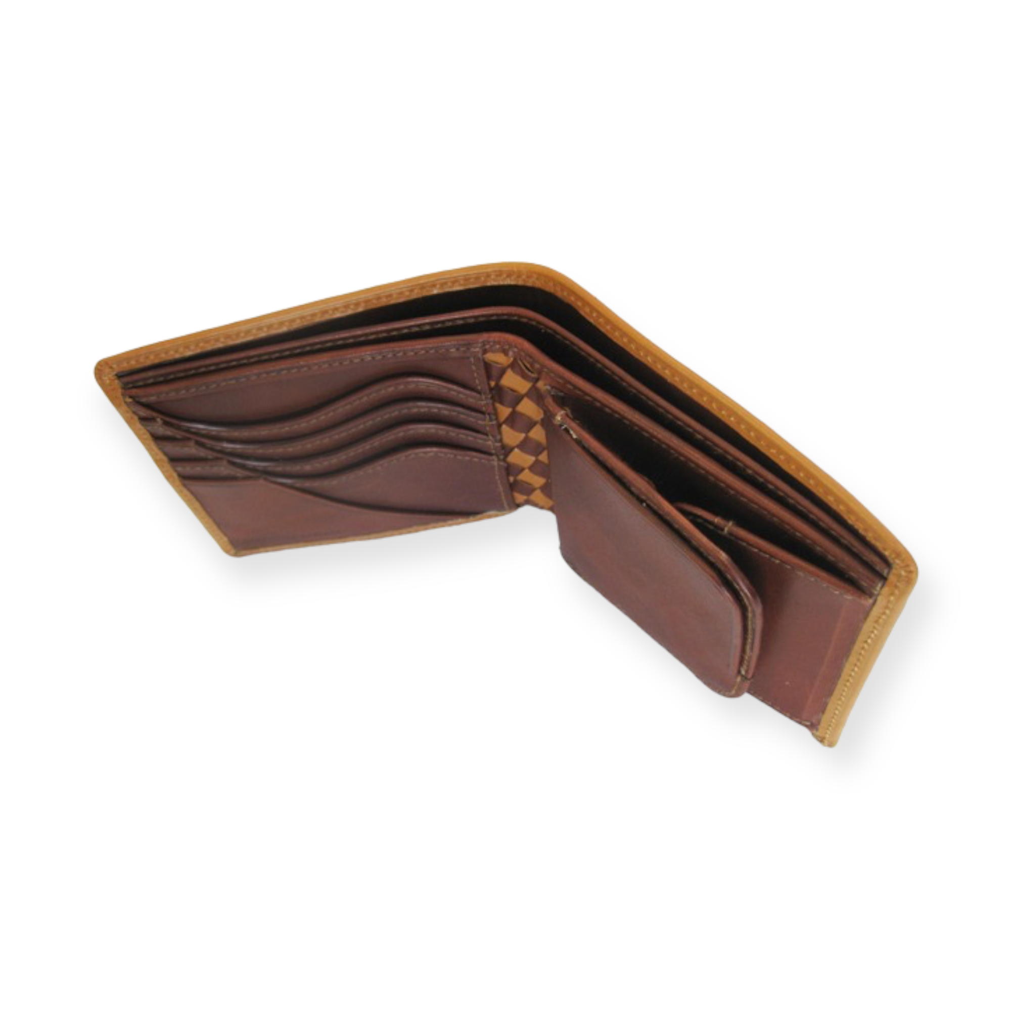"名入れ可能"番外編 "Basic"アートウォレット 英国ブライドルレザー<TAN>×国内産仔牛革<茶>