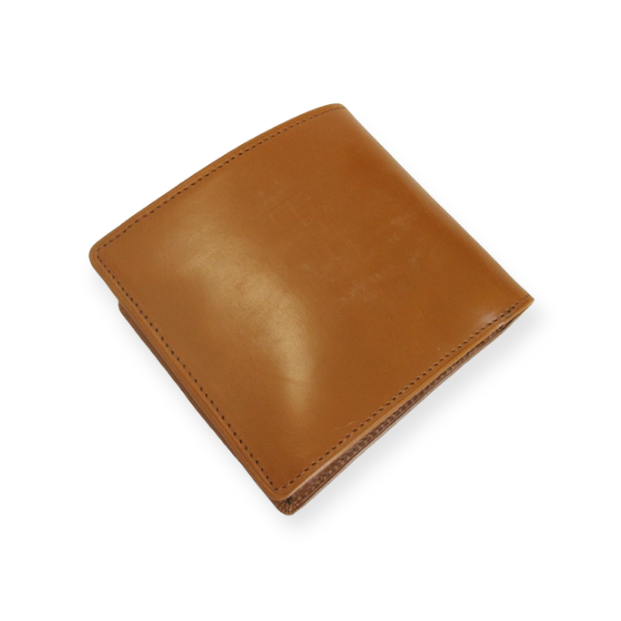 "名入れ可能"番外編 "Basic"アートウォレット 英国ブライドルレザー<TAN>×国内産仔牛革<茶>