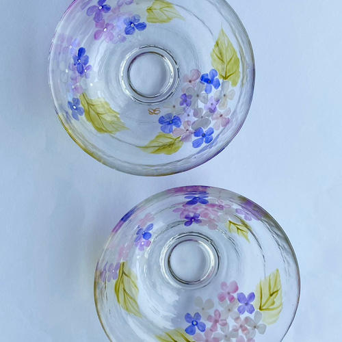 紫陽花アジサイあじさい】ガラスの抹茶碗｜母の日ギフト・父の日ギフト