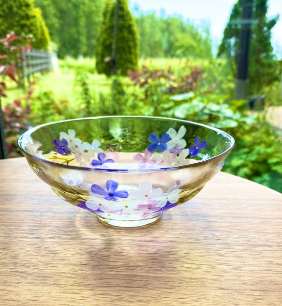 紫陽花抹茶碗、北一ガラス抹茶碗 紫陽花】ガラスの抹茶碗｜古希祝い・母の日ギフト・結婚祝い