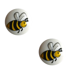 ドイツ製ボタン ミツバチ サークル2個　B-0558 蜜蜂 昆虫 入園 入学 養蜂 1枚目の画像