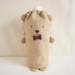 ペットボトルカバー ベアチェック柄 ブラウン ハンドメイド ペット