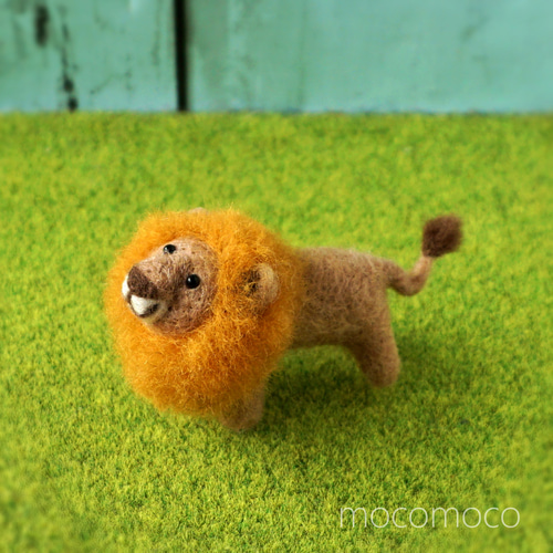 もこもこマスコット・ライオンのししまる ☆あかころ☆羊毛