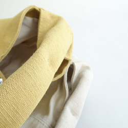 水洗棉/黃麻單手柄包&lt;黃色&gt; 第11張的照片