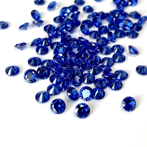 GRS508 濃青 濃いブルー 5mm 30pcs CZ 合成ジルコニアキュービック 