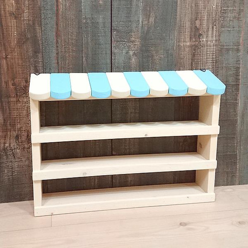 カフェ風のトミカ収納3段シェルフ 幅50cm 本体ほんのりホワイト 棚