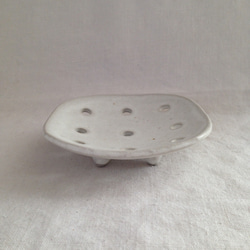 陶器ソープディッシュ(白) 1枚目の画像