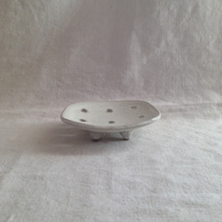 陶器ソープディッシュ(白) 4枚目の画像