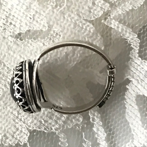 SV925 ブラックオニキス ring(アンティークシルバー・8～23号