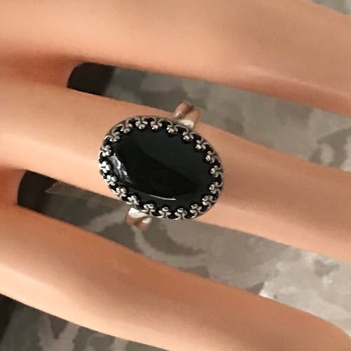 SV925 ブラックオニキス ring(アンティークシルバー・8~23号 SV925 ブラックオニキス ring(アンティークシルバー・8~23号