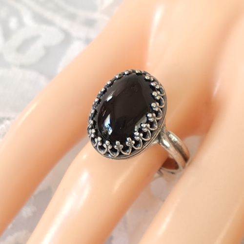 SV925 ブラックオニキス ring(アンティークシルバー・8~23号 SV925 ブラックオニキス ring(アンティークシルバー・8~23号
