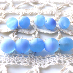 空の玉　マット水色系　チェコビーズCzech Glass Beads10個 1枚目の画像