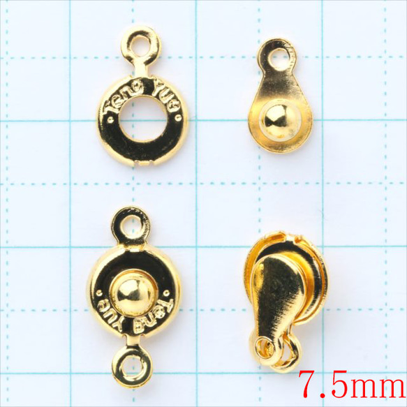 【10個】ニューホック★7.5ｍｍ/ゴールド★留め具 金具 ブレスレット エンドパーツ 接続金具(nhock) 2枚目の画像